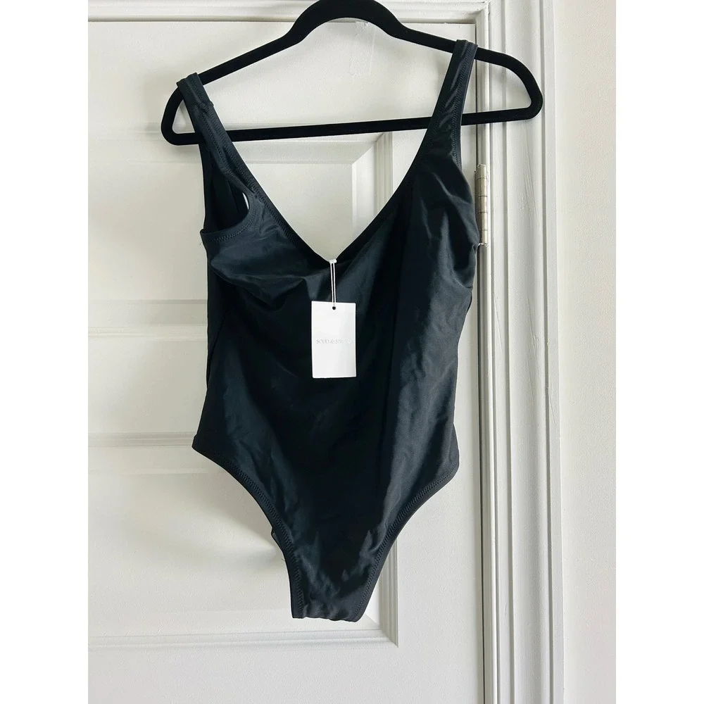SOLID & STRIPED The Annemarie Noir Black One‎ Piece Swimsuit Size L